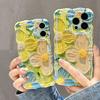 Retro Oil Painting Phone Case For iPhone 13 14 15 16 ProMax 12 11 Luxury Flower Print Shockproof Silicone Cover Artistic Decor