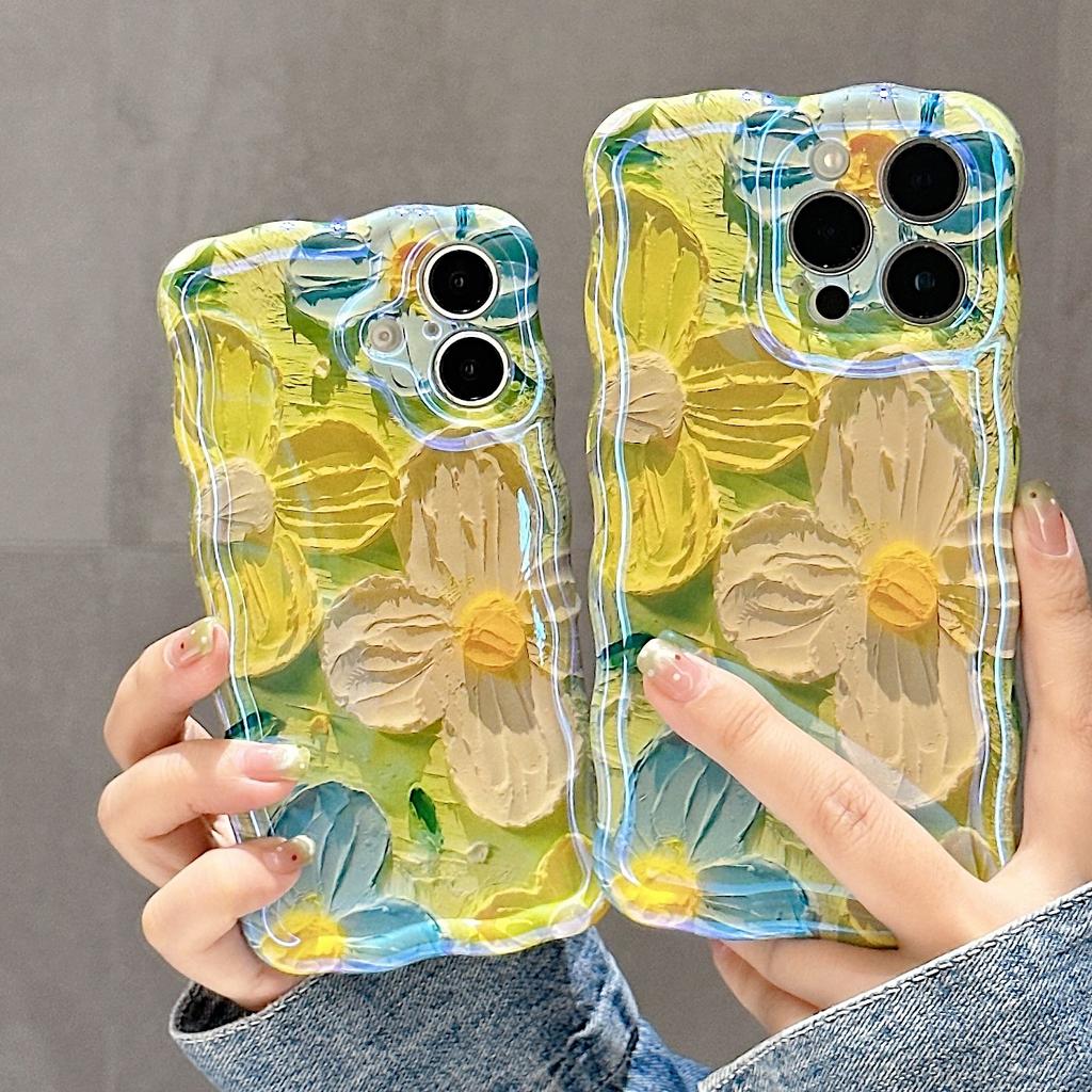 Чехол для телефона с ретро-масляной живописью для iPhone 13 14 15 16 ProMax 12 11, роскошный цветочный принт, противоударный силиконовый чехол, художественный декор
