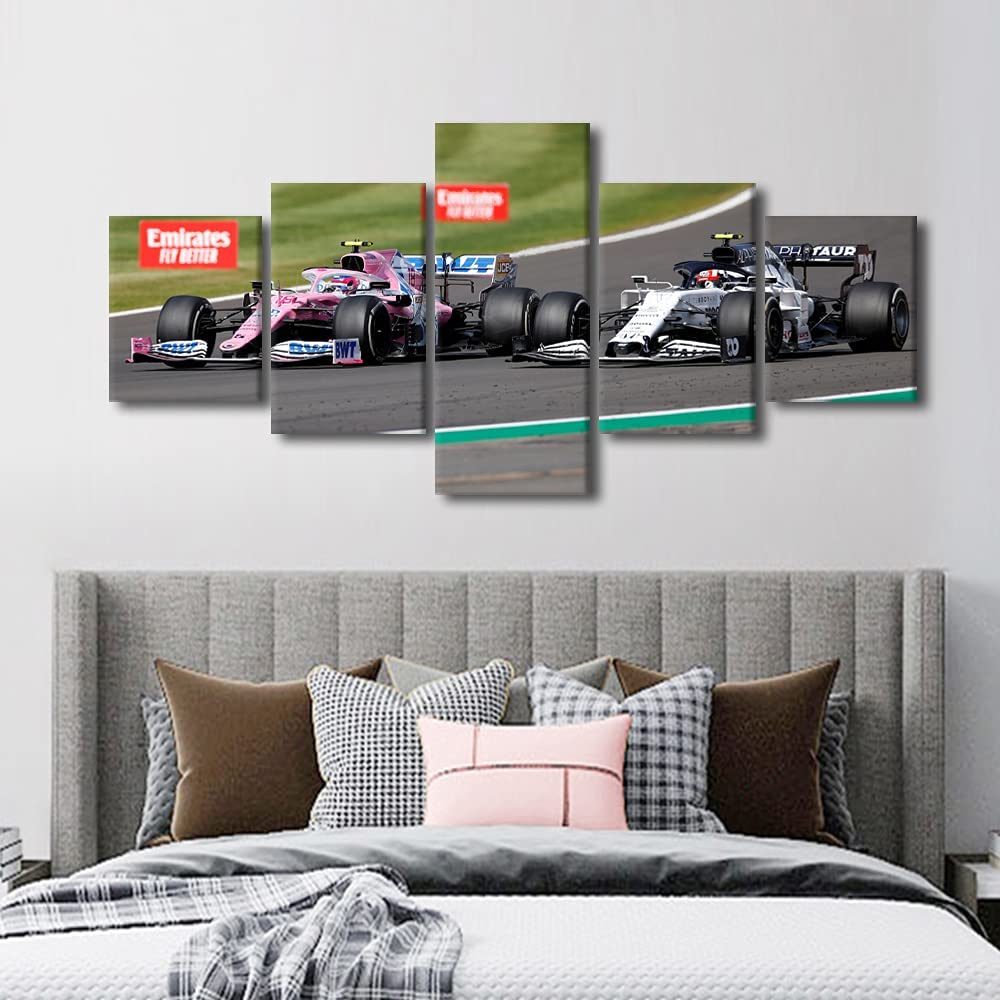 5 шт. деревенский гоночный автомобиль F1, дом, спортивный автомобиль, 5 шт., настенный постер, домашний декор, 5 панелей, декор комнаты, абстрактные картины, искусство