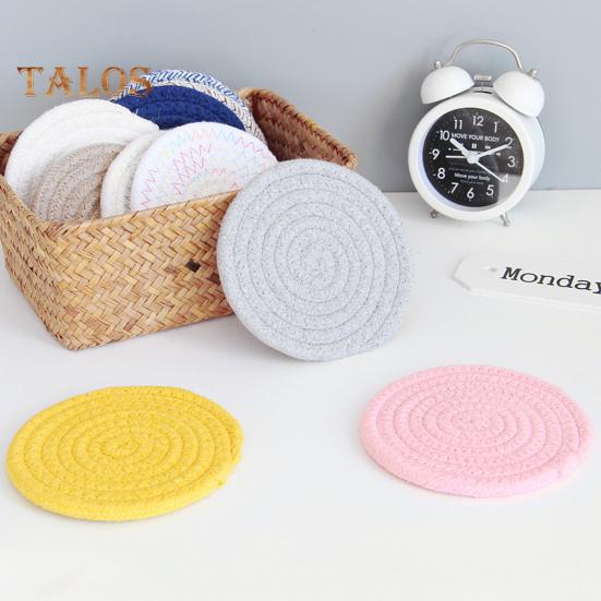 Подставка для стола, многоразовая противоожоговая хлопковая веревка, практичный изоляционный коврик ручной работы, декоративная подушка для столовой для бара