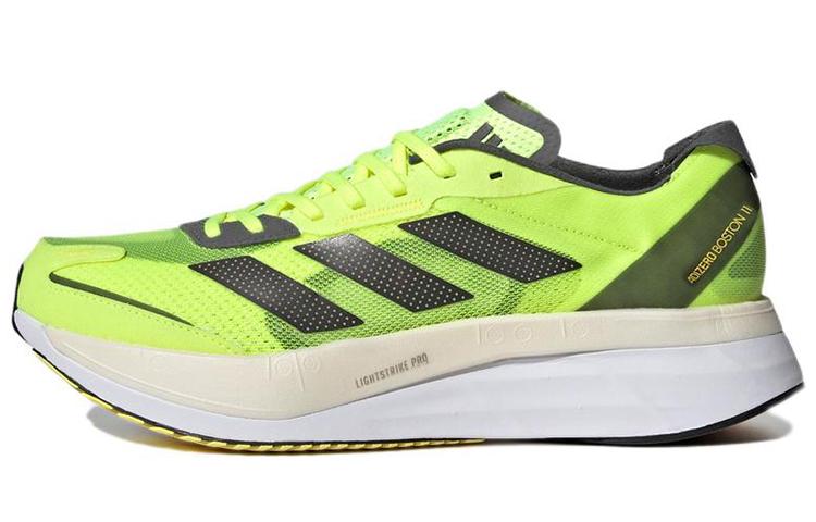 adidas Мужские кроссовки для бега Adizero Boston 11, низкие, зеленые, GX6650