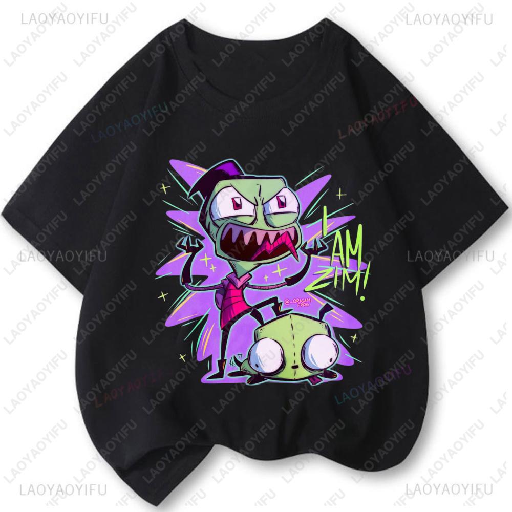 Invader Zim Graphic T Shirts Unisex Unisex Cartoon Tv Vintage Popular Shirt Fashion Kawaii Cute Creativity ShortSleeved Tees