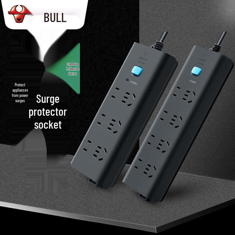 BULL Triple Lightning Protection 4-Outlet Power Strip CN plug (adapter included)
