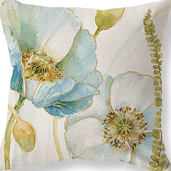 Ретро Американский Растительный Цветочный Принт Льняная Наволочка Гостиная Диван Автомобильная Подушка Подушка