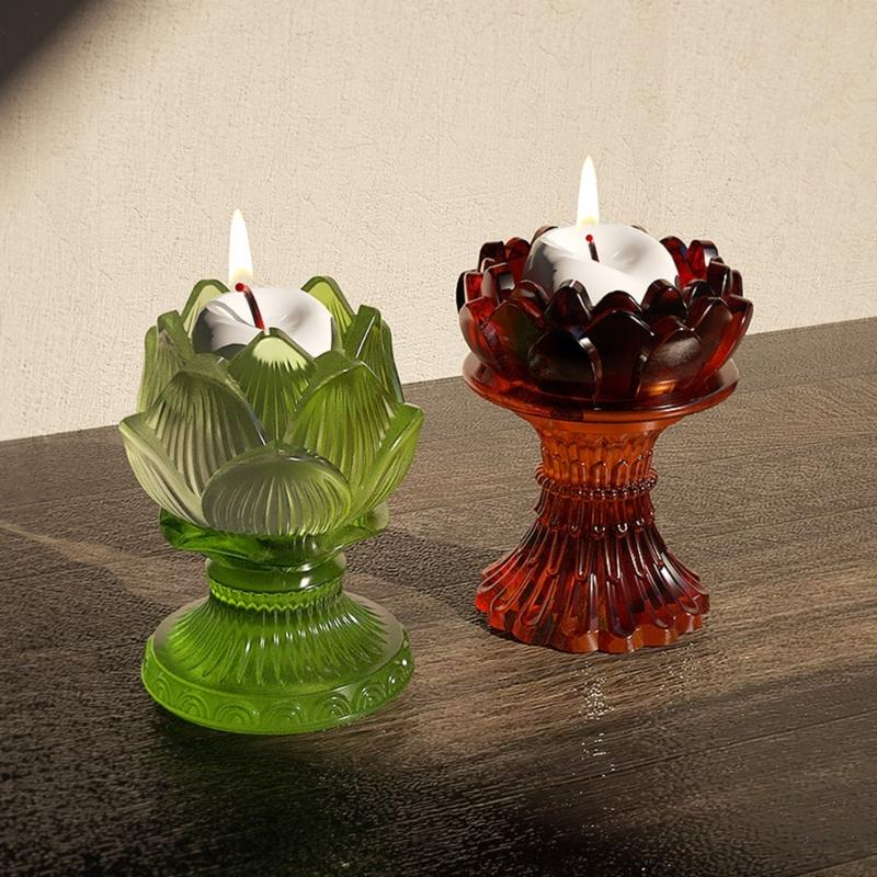 Lotus Mirror Candle Holder Resin Molds Tray Silicone Molds for Resin Epoxy Casting Mold for DIY Candlestick Jewelry