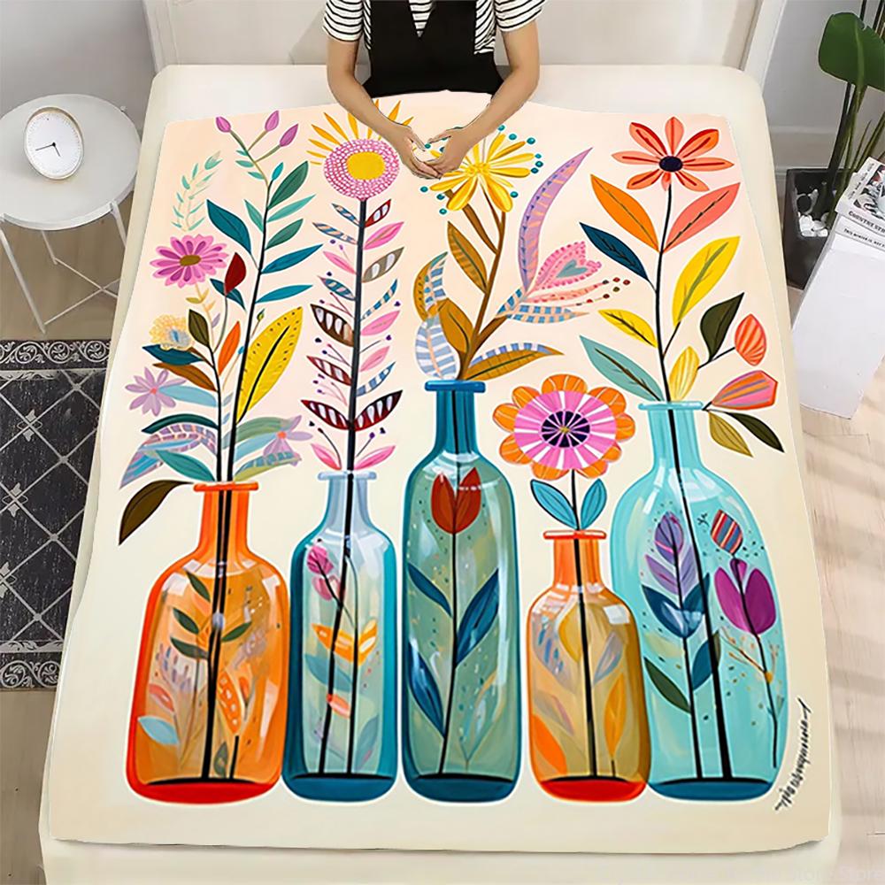 Flannel Throw Blanket Beautiful Bottle HD 3D Printing,suitable for sofas,beds,offices,travel,camping chairs,warm blanket Gift