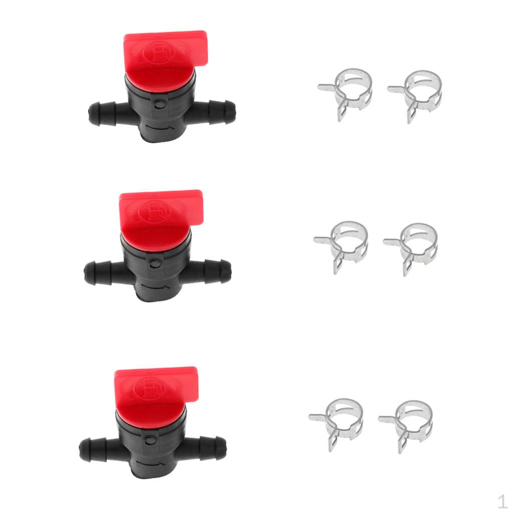 3x 1/4inch Inline Gas Fuel Cut Shut Off Valve for 4.5*4.5cm