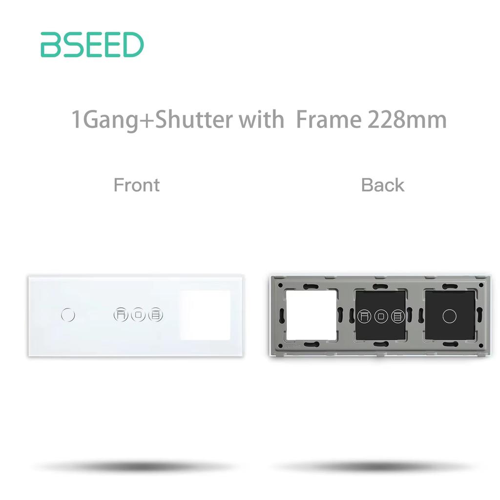 BSEED Wifi Выключатель для рулонных штор и 1/2/3-клавишные выключатели света EU/Французский тип Разъем USB Type-c Функция DIY Компоненты Стеклянная передняя панель
