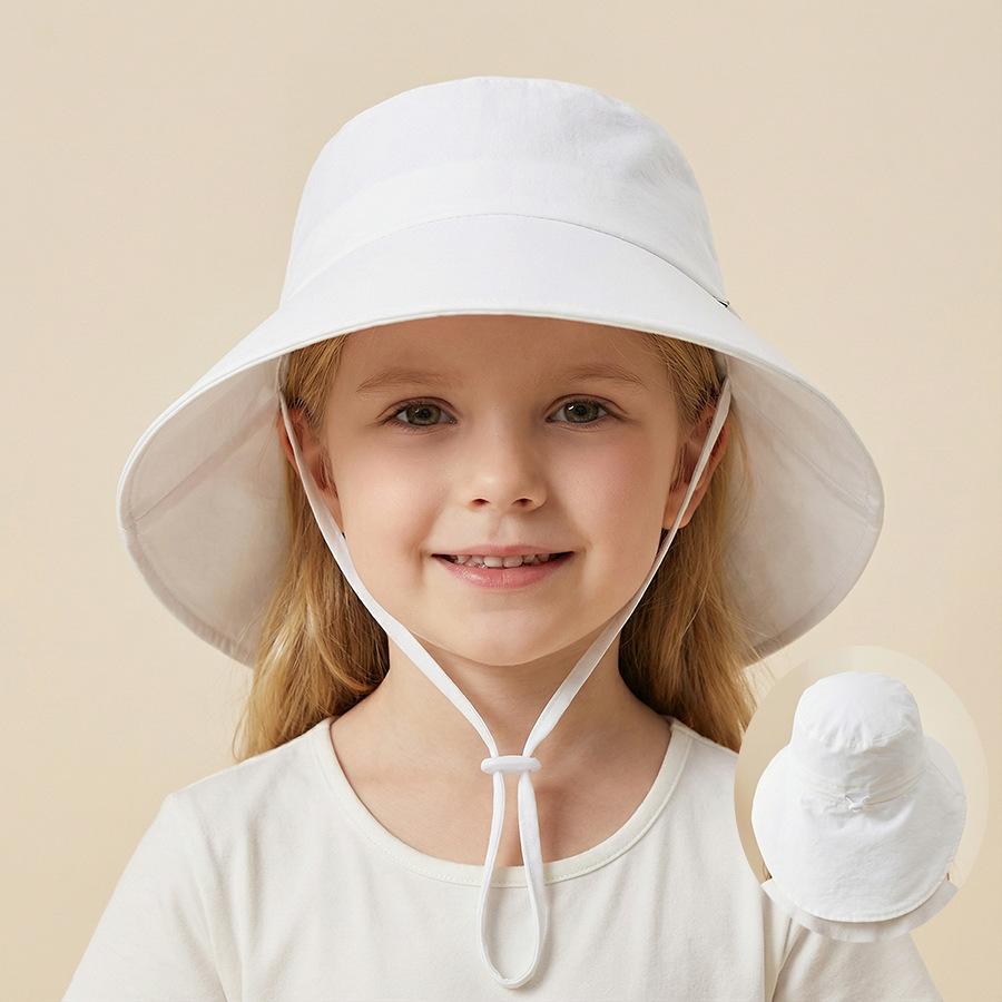 Children's Sun Protection Hat - Boys' Wide-Brimmed Sunshade Fishing Hat - Girls' Summer Uv Protection Neck Scarf Cap - Sun Hat