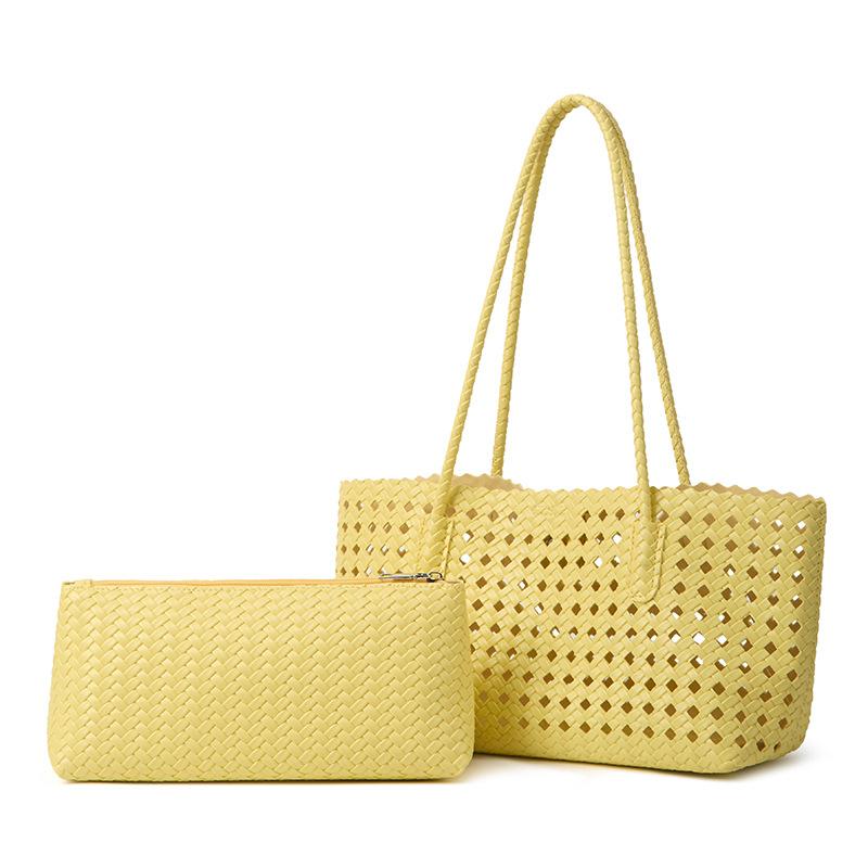 High-End New Vacation Vegetable Basket Bag Fashionable Hollow Shoulder Underarm Mother Tote Bag Handbag Women