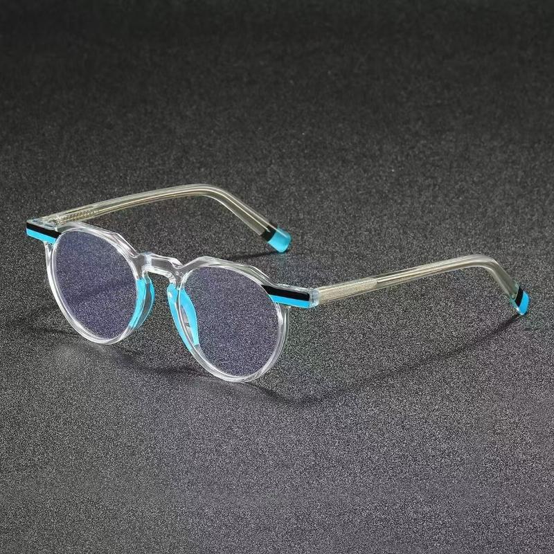 Unisex Simplicity High-End Anti Blue Light Glasses Oval Frame Trend Decoration Color Splicing Computer Optical Eyeglasses
