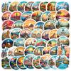 50 New Nordic Landmark Graffiti Stickers Mobile Phone Computer Suitcase Waterproof Decorative DIY Stickers