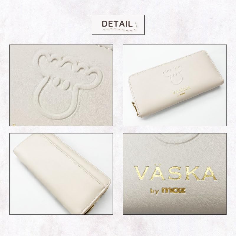 K-PARTS VASKA от moz Круглый кошелек-клатч с тиснением, Кошелек moz VASKA с лосем, Многофункциональный длинный кошелек с отделениями для карт, Идеальный подарок для
