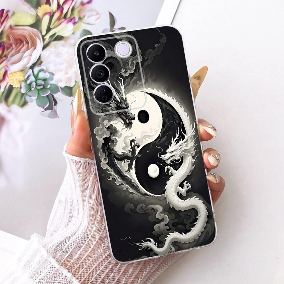 Transparent Cover For Vivo S16e 5G Case V2239A Cute Cat Fashion Butterfly Funny Painted Casing For VivoS16e 5G