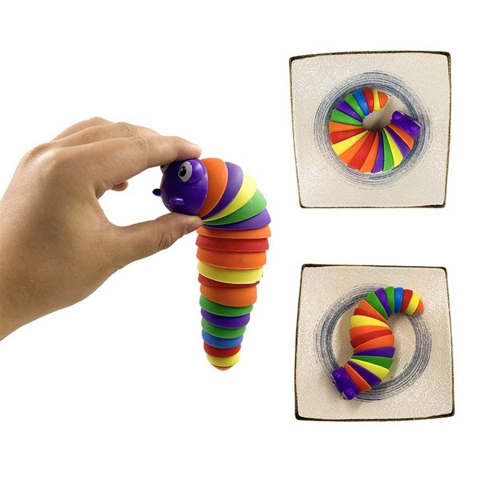 Stress gift Anti-Anxiety Relieve Stress Keyring Snail Caterpillar Key Chain Squeeze Sensory Mini Finger Slug pendant