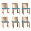 VidaXL Set of 6 Garden Chairs with Cushions, Patio Seats, Dining Chairs, Outdoor Patio Furniture, 3073119