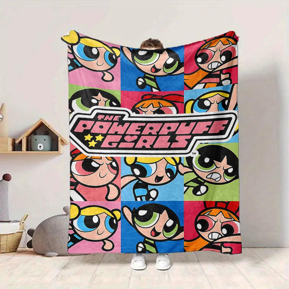 1pc Powerpuff Girls Flannel Blanket, Soft Skin Friendly with Digital Printing, Various Sizes Available for Family, Friends, Birthday