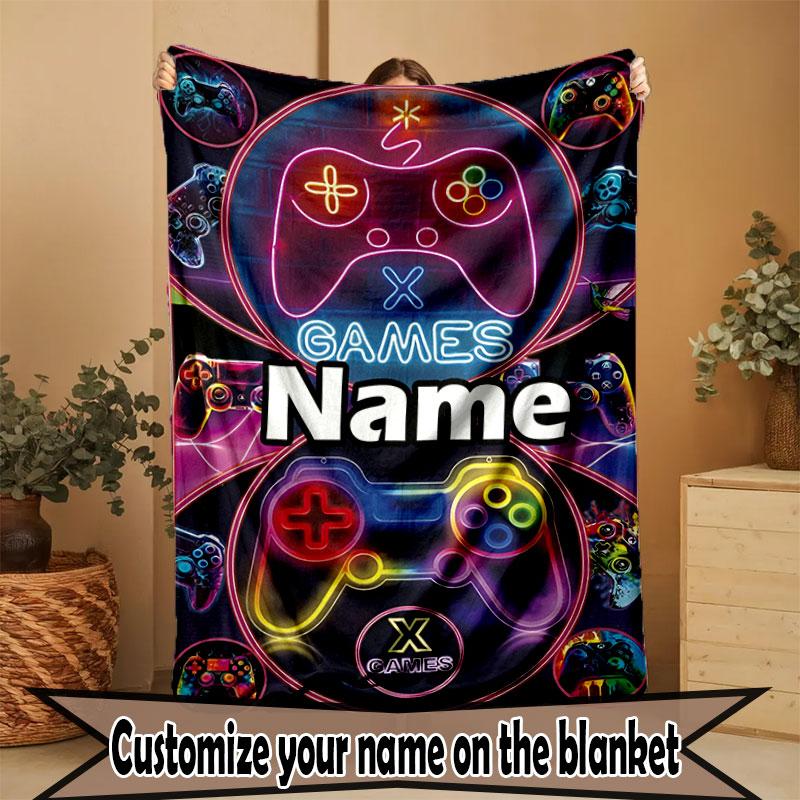 Custom Name Personalized Game on Print Blanket, Home Decor, Bedroom, Sofa, Camping, Couch, Gifts for Birthday Christmas