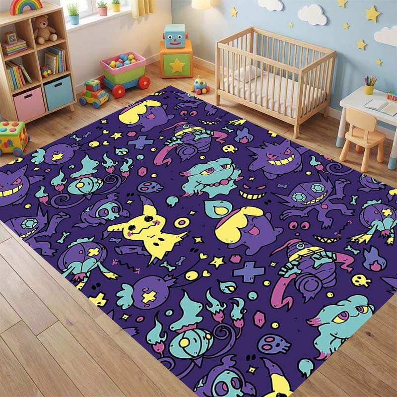 Cute Cartoon Pokémon Rug Decoration; G-Gengar Balcony Super Absorbent Bathroom Rug; Kitchen Rug.