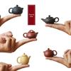 Миниатюрный ручной чайник из Цзыша - Креативное карманное украшение для пальца в виде питомца для чайных церемоний Гунфу