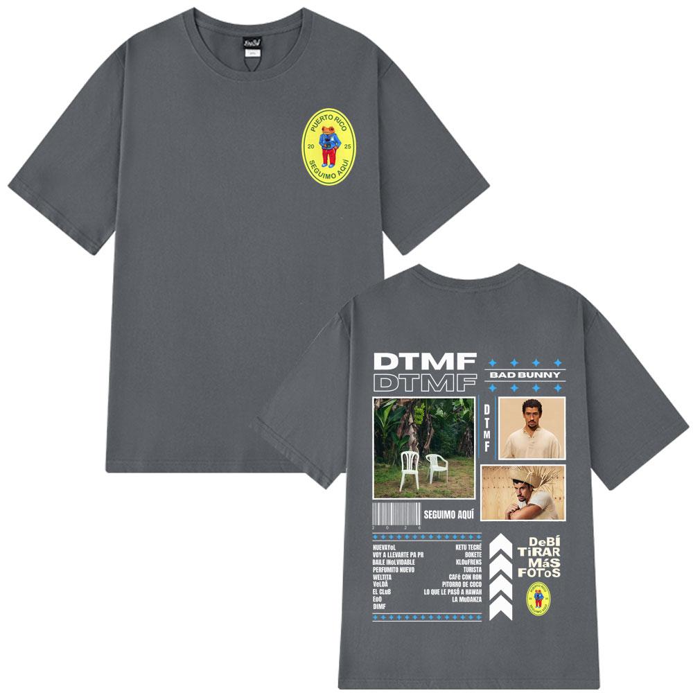 2025 Summer Bad Bunny DeBi TiRAR MaS FOToS DTMF Graphic Men Women Male Hip Hop Oversized 100% Pure Cotton Printed T Shirts Y2k