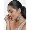 Antique Silver Tone Kundan & Austrian Diamonds Jhumki Drops Earring For Women