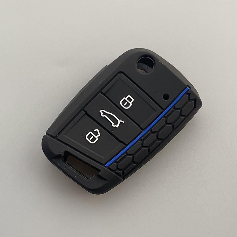 Силиконовый чехол для автомобильного ключа для Volkswagen Vw Golf 7 Mk7 Seat Ibiza Leon FR 2 Altea Aztec для Skoda Octavia 3-кнопочный ключ