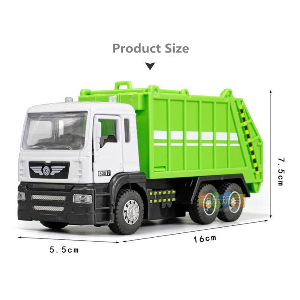 1/50 Garbage Truck Toys Alloy Diecast Cars Trash Truck with Light and Sound Recycled Trucks Toy for Boys