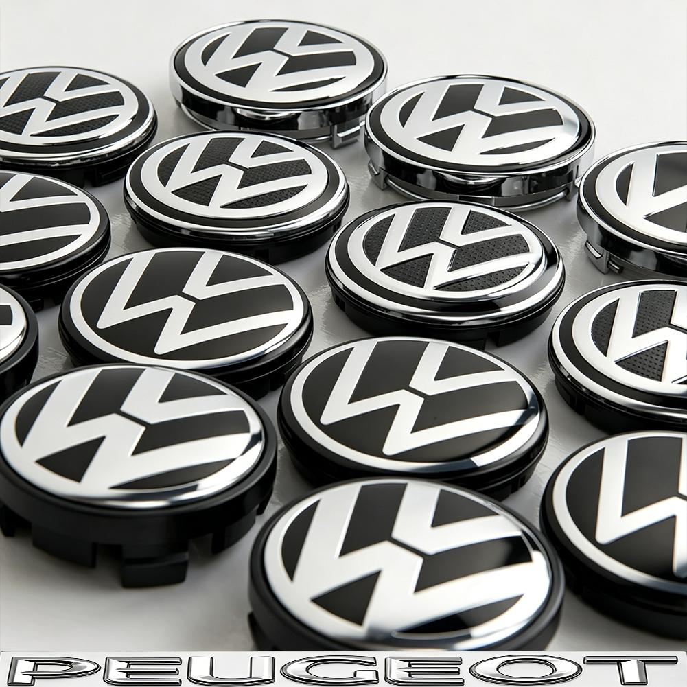 Valve Stems Caps 4pcs 56/65mm Volkswagen Car Wheel Center Cover Hub Cap For VW Golf Tiguan T-Roc Polo Passat ID.4 T-Cross ID.3 T