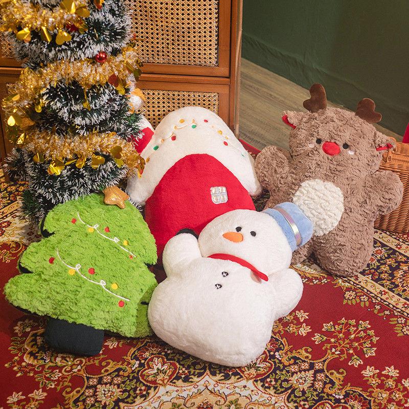 45cm Creative Christmas Series Plush Doll Pillow Christmas Tree House Snowman Elk Plush Doll Super Soft Gift for Boys and Girls