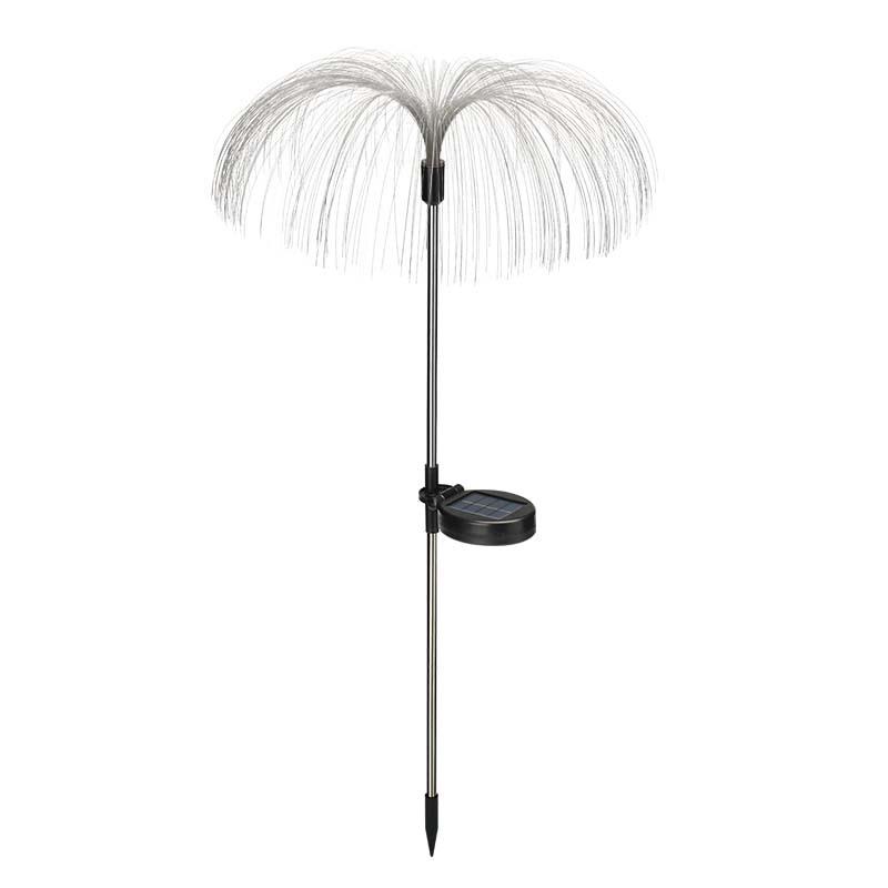 Светильник в форме медузы на солнечной батарее с изменяемым цветом и водонепроницаемым оптоволоконным стержнем — идеально подходит для двора, балкона, сада, газона.