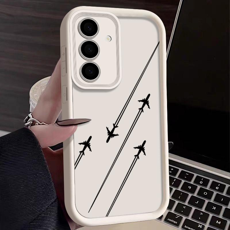 Aircraft Route Print Matte Shockproof Case For Samsung S25 S24 FE S23 Ultra S22 A16 A56 A15 A55 A36 A35 A54 A15 Lens Protection TPU Soft Phone Cover