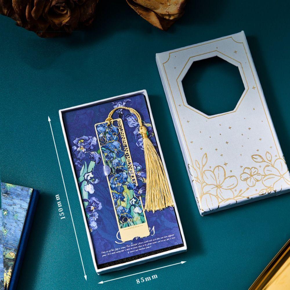 Painting Flower Metal Bookmark Hollow Literary Flower Pagination Mark  Student Gift