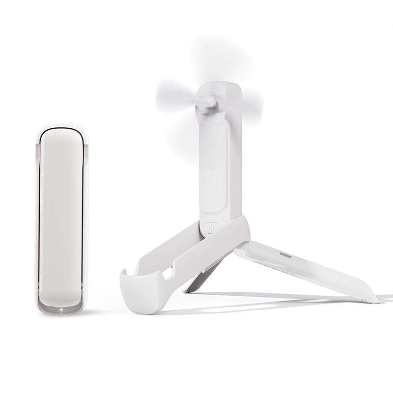 Portable Mini Handheld Fan Folding Hand Fan 2000mAh USB Rechargeable Portable Foldable Small Pocket Fan with Lighting and Stand