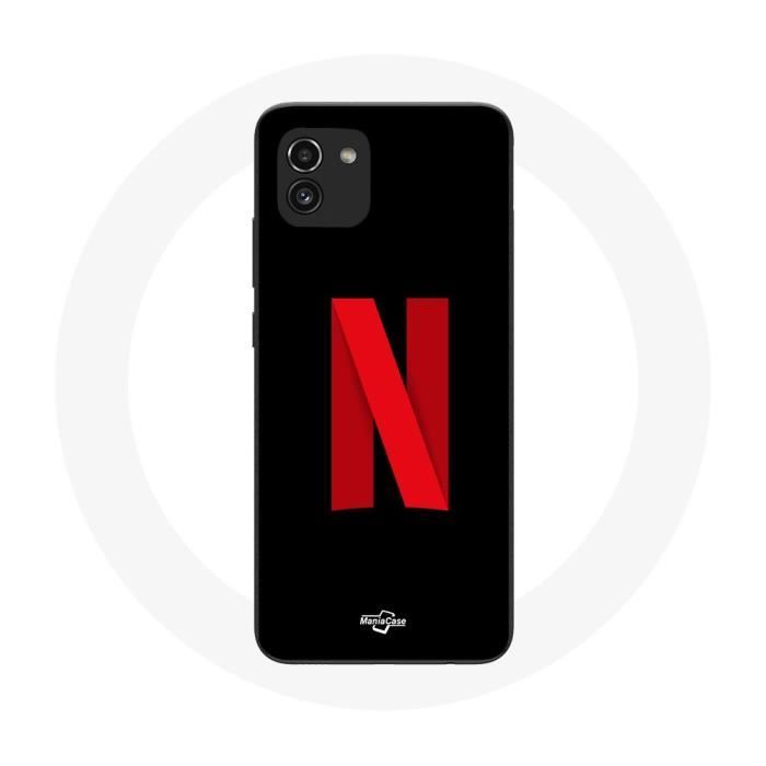 Чехол для Samsung Galaxy A03 Netflix Logo красный черный фон
