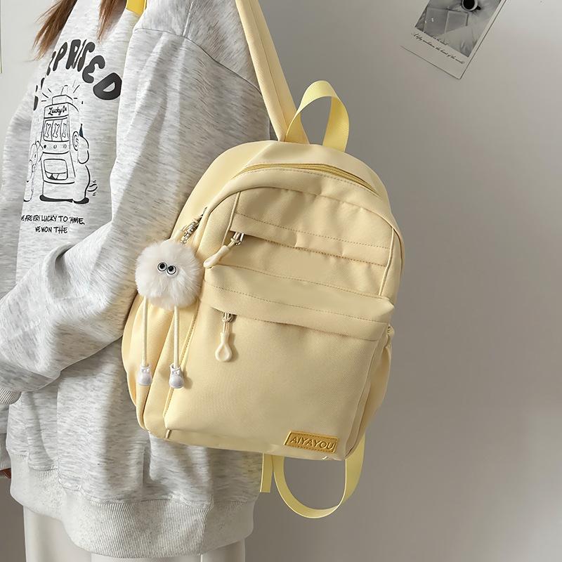 Повседневный кампус однотонный школьный рюкзак для старшеклассника новый маленький свежий нейлоновый дорожный рюкзак для улицы