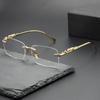 New high-end frameless trimmed sunglasses men's trendy personality leopard glasses legs sunglasses glasses