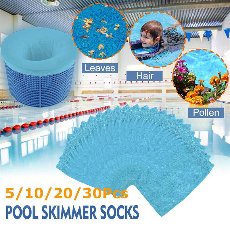 30 Swimming Pool Skimmer Basket Pool Filter Fine Mesh Socks Cotton Mesh
