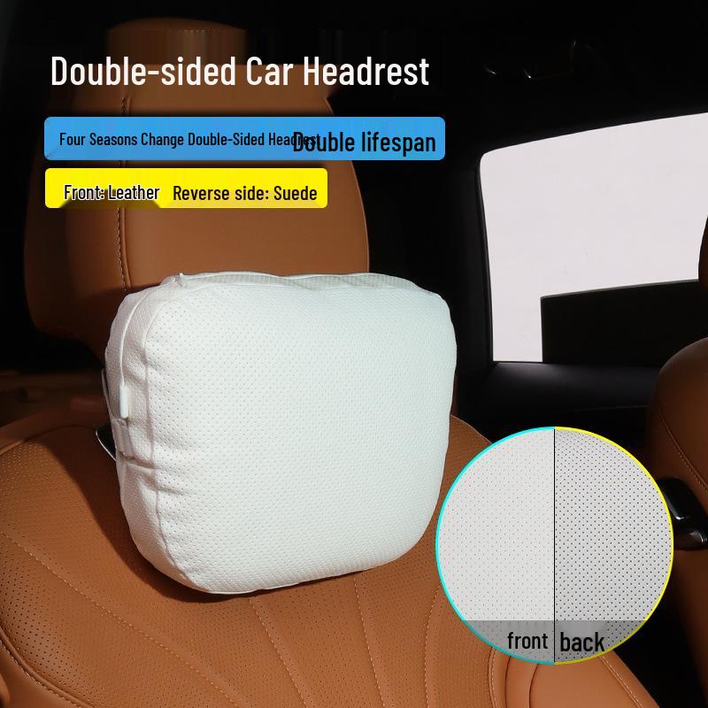 Reversible Dual-Use Memory Foam Neck Pillow for Tesla, Mercedes-Benz, BMW, Li Auto, and XPeng