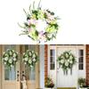 19.69-inch Artificial Spring Flower Wreath Hydrangea Floral Wreath for Front Door Wall Wedding Party Home Decor