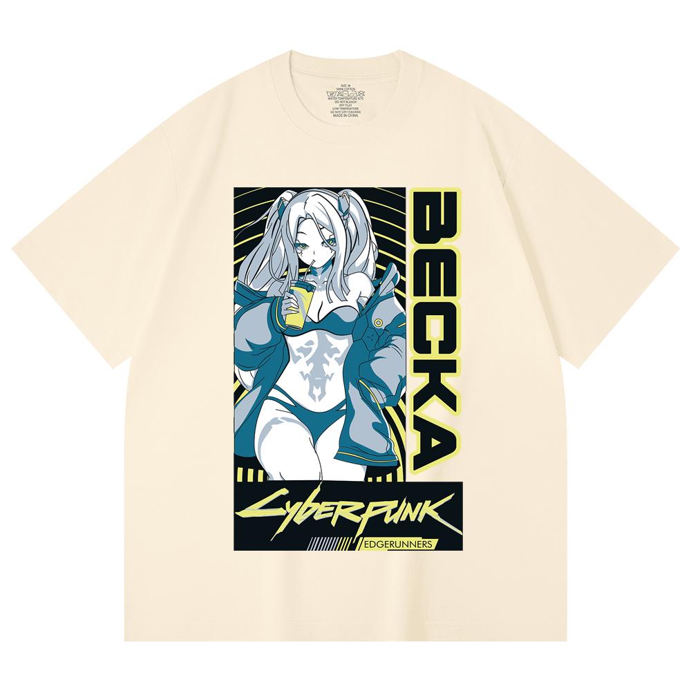 230 Gsm 100% Cotton Cyberpunk V10 Becka Print Unisex Heavy Cotton T Shirt