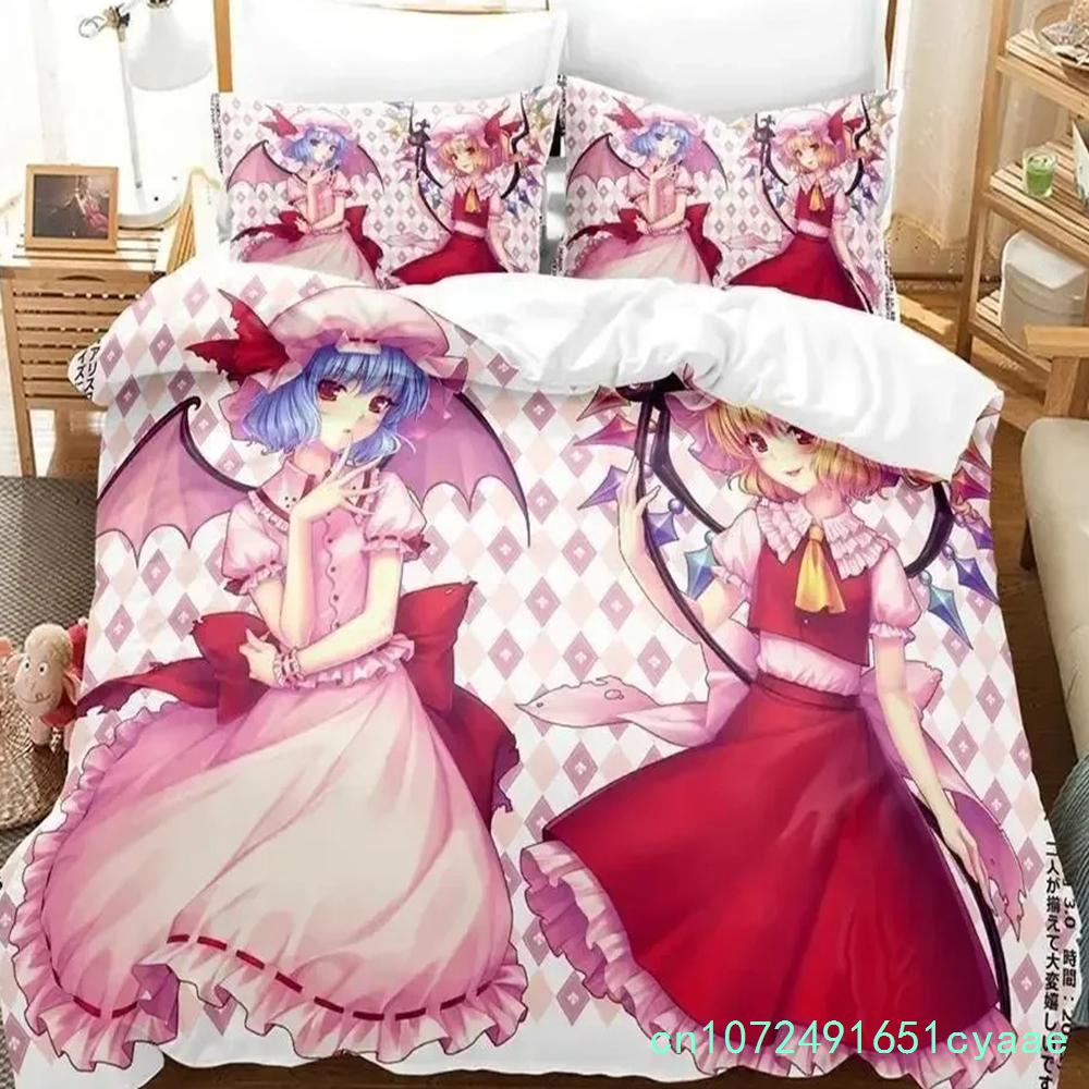 3D Комплект постельного белья Touhou Project Ремилия Алая Мультяшный Аниме Взрослый Детская Спальня Комплекты Пододеяльников 3D Кавайные Девочки
