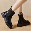 Мода женские модные ботинки челси на платформе смешанные цвета из искусственной кожи ботильоны для женщин 2024 осень эластичные короткие без застежек Botas Mujer