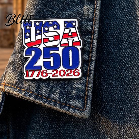 Цветная эмалевая брошь – Значок 250-летия США – Металл Цинк