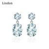Женские серьги из медного сплава с цирконом Lindon - Серьги-подвески в подарок на свадебную вечеринку