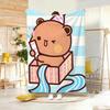 Kawaii Cute Cartoon B-Bubu D-Dudu Throw Lightweight 240g Flannel Blanket Soft Skin-friendly for Summer Cooling