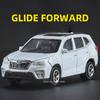 1:Масштаб 64 Модели автомобилей Forester Литые из сплава Игрушки День рождения Продвинутое украшение Подвеска на четыре колеса Резиновые шины Транспортные средства Подарки
