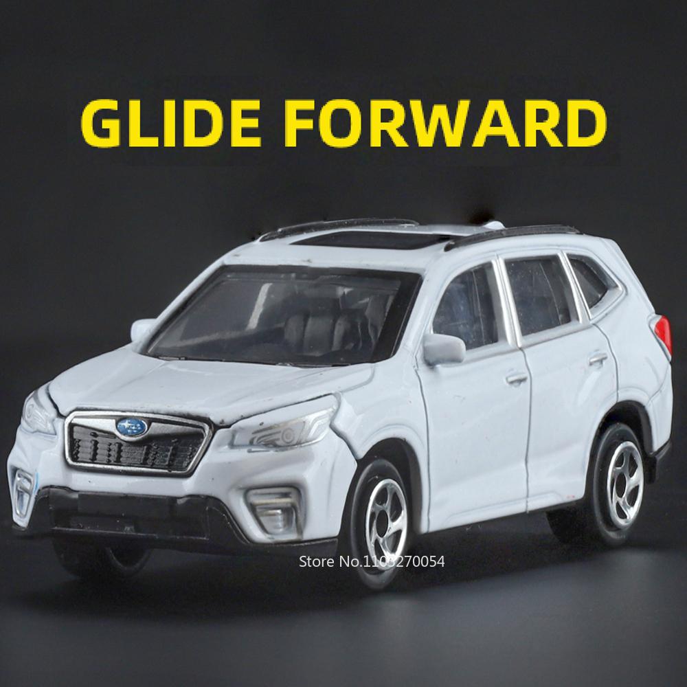 1:Масштаб 64 Модели автомобилей Forester Литые из сплава Игрушки День рождения Продвинутое украшение Подвеска на четыре колеса Резиновые шины Транспортные средства Подарки