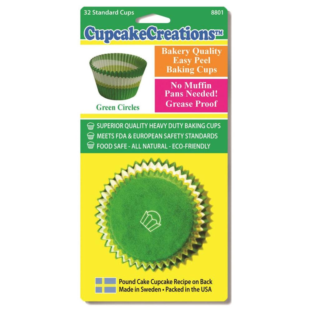 CCC Standard Circle Cupcake Cups (Green) (32pk)