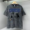Original Japanese Retro Cat Men T Shirts Summer Cotton Sweat T-Shirts Breathable Loose Clothes Street Short Sleeve
